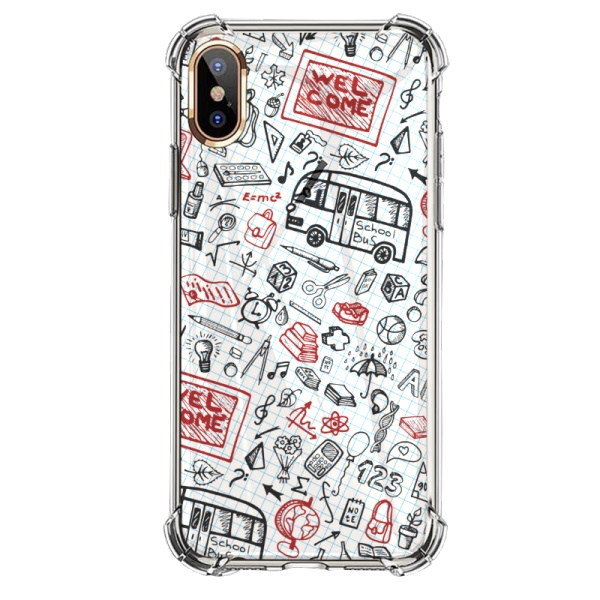 Freehand Sketching Custom Transparent Phone Case for iPhone Xs Max 