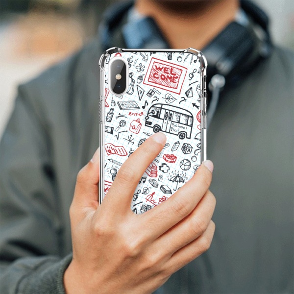 Freehand Sketching Custom Transparent Phone Case for iPhone Xs Max 