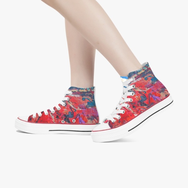 The thriving day Custom High Top Canvas Shoes White