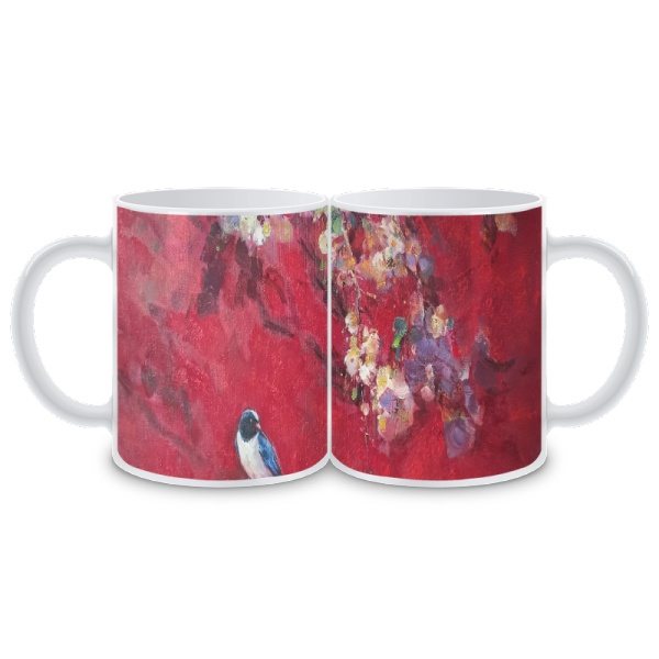 Birds and flowers 2 Custom Mug