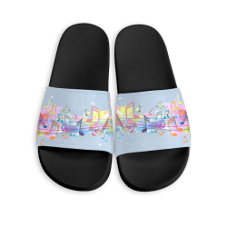Music Color Custom Slippers Black