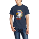 Eagle Mullet Custom Men's Crew-Neckone T-shirt Navy Blue