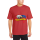Eagle in Flowing Custom Men's Crew-Neckone T-shirt Red