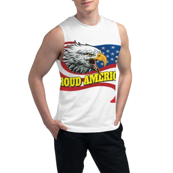 Eagle in Flowing Custom Men's Sleeveless T-shirt