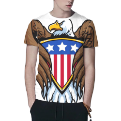 Bald eagle symbol Custom All Surface  Men's T-shirt 