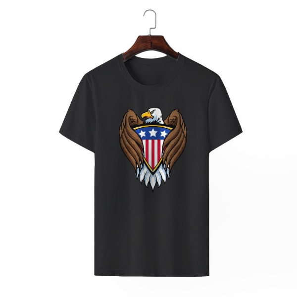 Bald eagle symbol Custom Men's Crew-Neckone T-shirt Black