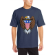 Bald eagle symbol Custom Men's Crew-Neckone T-shirt Navy Blue