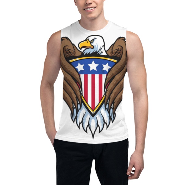Bald eagle symbol Custom Men's Sleeveless T-shirt