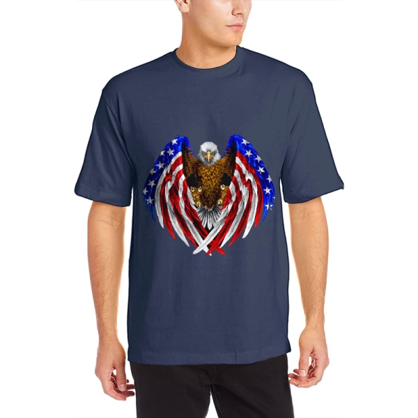 American Pride Custom Men's Crew-Neckone T-shirt Navy Blue