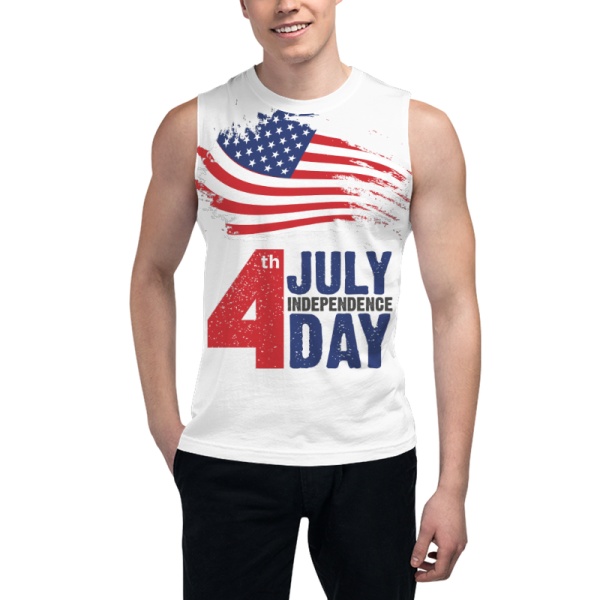 Happy Independence Day Custom Men's Sleeveless T-shirt