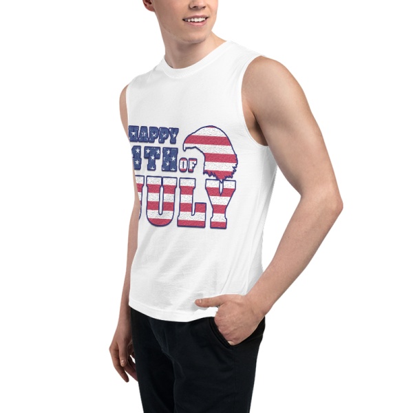 Happy 4th of July Custom Men's Sleeveless T-shirt