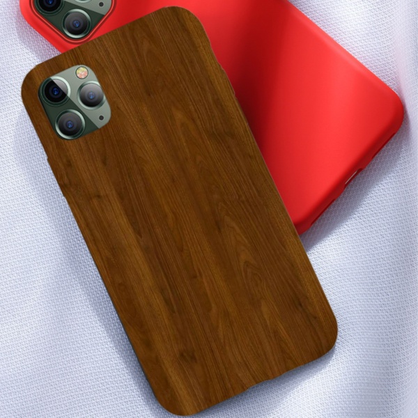 Wooden texture Custom Liquid Silicone Phone Case for iPhone 12 Pro Max 
