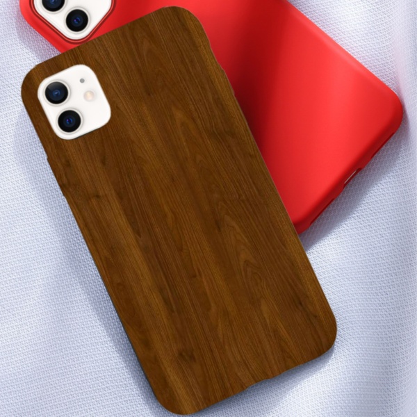 Wooden texture Custom Liquid Silicone Phone Case for iPhone 12 
