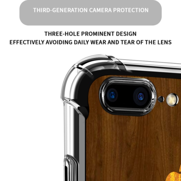Wooden texture Custom Transparent Phone Case for iPhone 7 Plus 