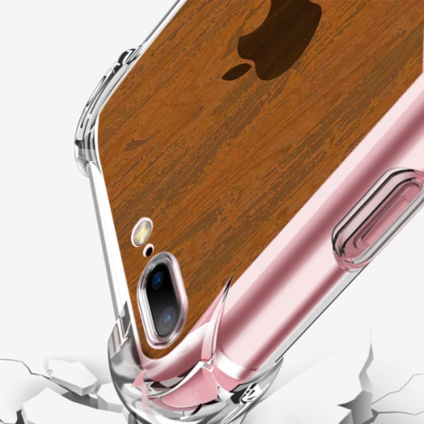 Wooden texture Custom Transparent Phone Case for iPhone 7 Plus 