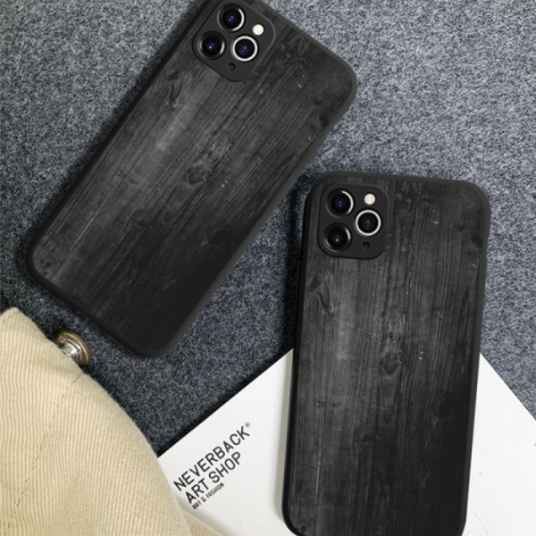 Brown wooden Custom Liquid Silicone Phone Case for iPhone 11 Pro Max 