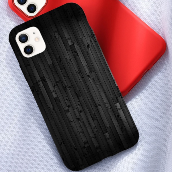 Grey wood Custom Liquid Silicone Phone Case for iPhone 12 