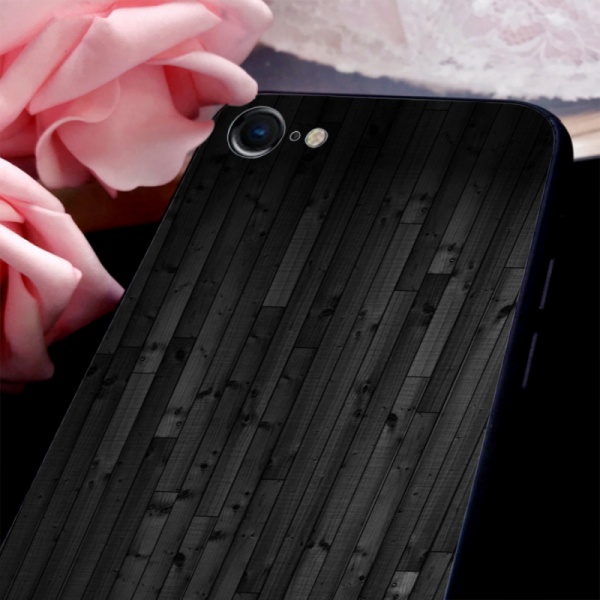 Grey wood Custom Toughened Phone Case for iPhone 7 