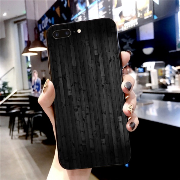 Grey wood Custom Toughened Phone Case for iPhone 8 Plus 