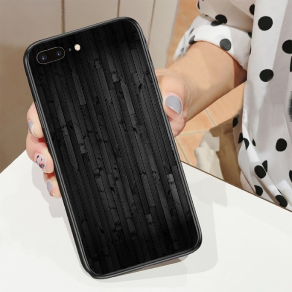 Grey wood Custom Toughened Phone Case for iPhone 8 Plus 