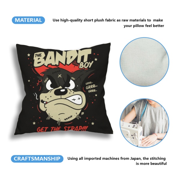 Bandit Boy Custom Flax Pillowcase