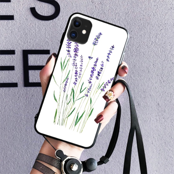 Purple lavender Custom Toughened Phone Case for iPhone 11 