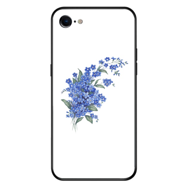 Knot Blue Flowers Custom Toughened Phone Case for iPhone 7 