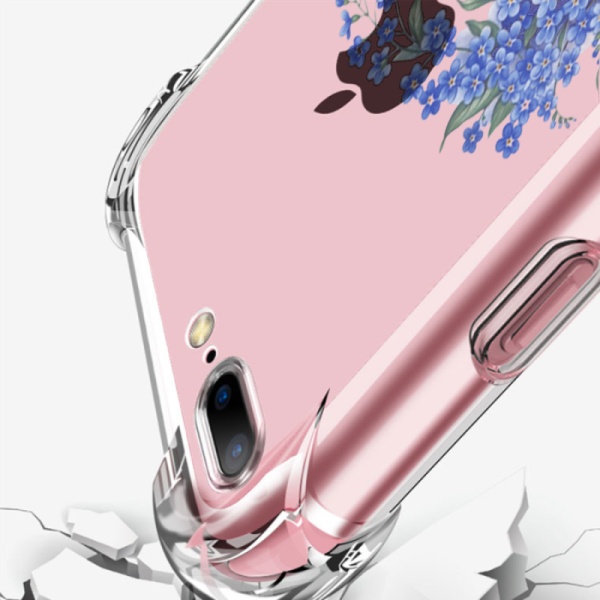Knot Blue Flowers Custom Transparent Phone Case for iPhone 7 Plus 