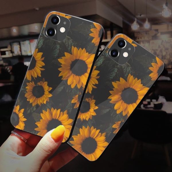 Sunflower garden Custom Toughened Phone Case for iPhone 12 Mini 