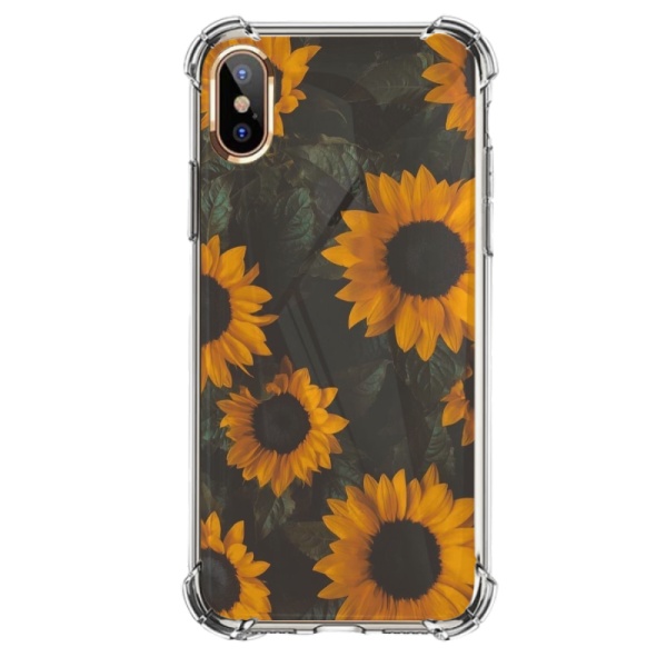 Sunflower garden Custom Transparent Phone Case for iPhone X 