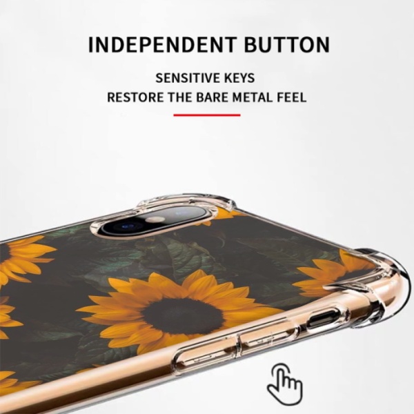 Sunflower garden Custom Transparent Phone Case for iPhone Xs 