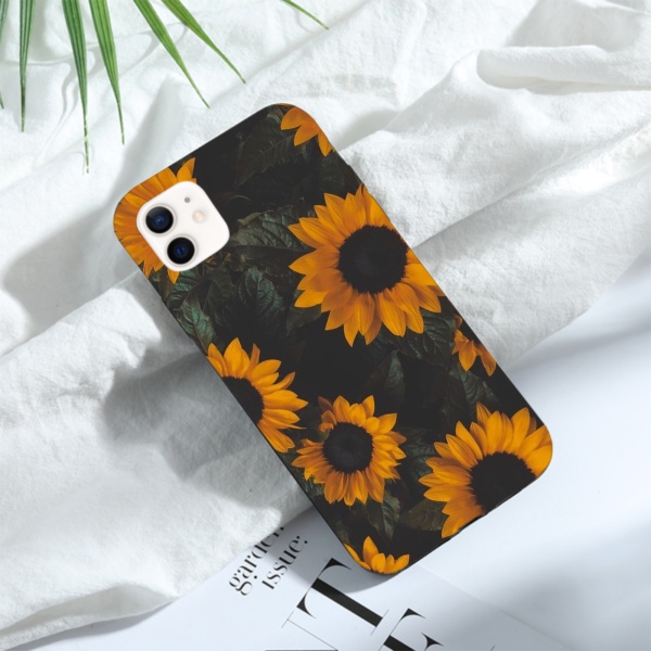 Sunflower garden Custom Liquid Silicone Phone Case for iPhone 12 