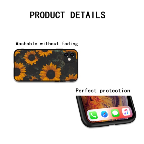 Sunflower garden Custom Liquid Silicone Phone Case for iPhone 12 Pro 