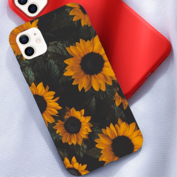 Sunflower garden Custom Liquid Silicone Phone Case for iPhone 12 