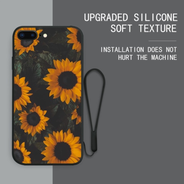 Sunflower garden Custom Liquid Silicone for iPhone 7 Plus Case