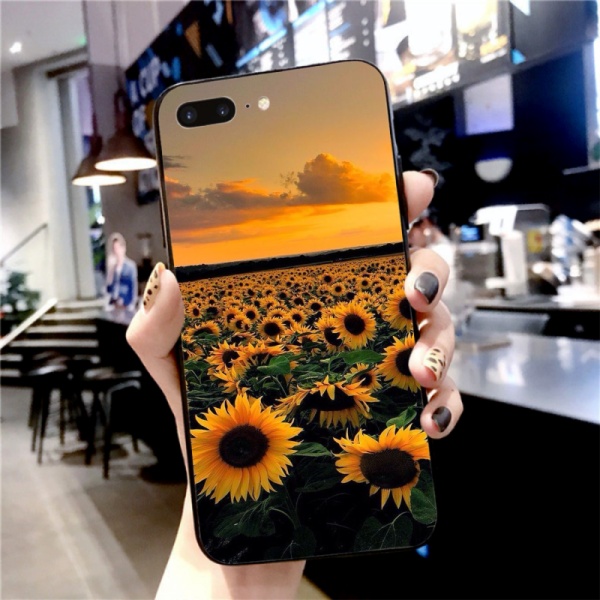 Sunflowers in full bloom Custom Toughened Phone Case for iPhone 7 Plus 