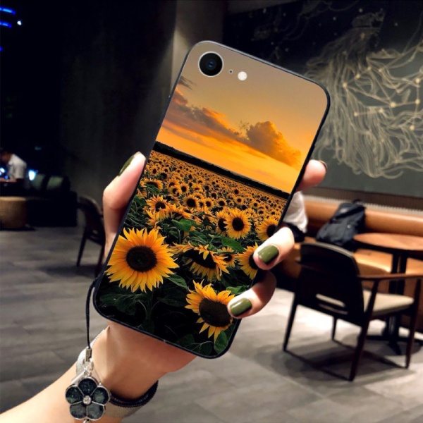 Sunflowers in full bloom Custom Toughened Phone Case for iPhone 8 