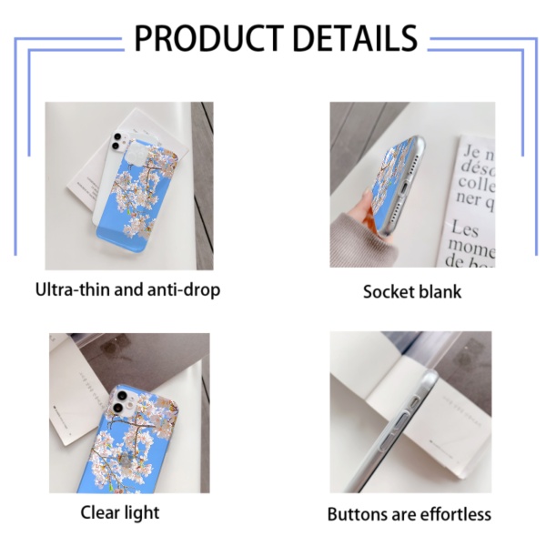 Cherry blossom Custom Transparent Phone Case for iPhone 12 Mini 