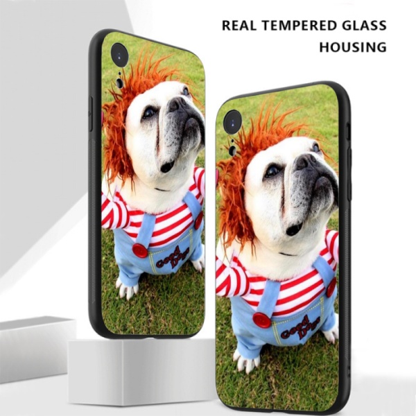 Standing dog Custom Toughened Phone Case For IPhone Xr