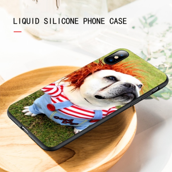 Standing dog Custom Liquid Silicone Phone Case for iPhone Xs Max 