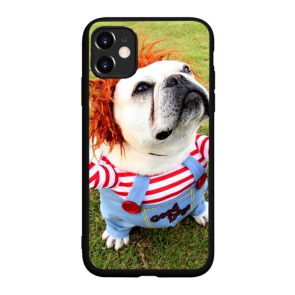 Standing dog Custom Liquid Silicone Phone Case for iPhone 11 