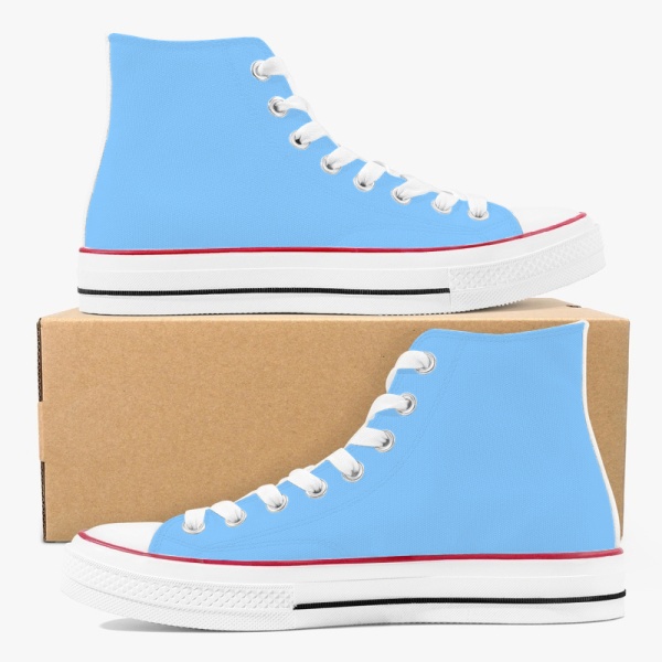Clear Sky Men's High Top Canvas Shoes