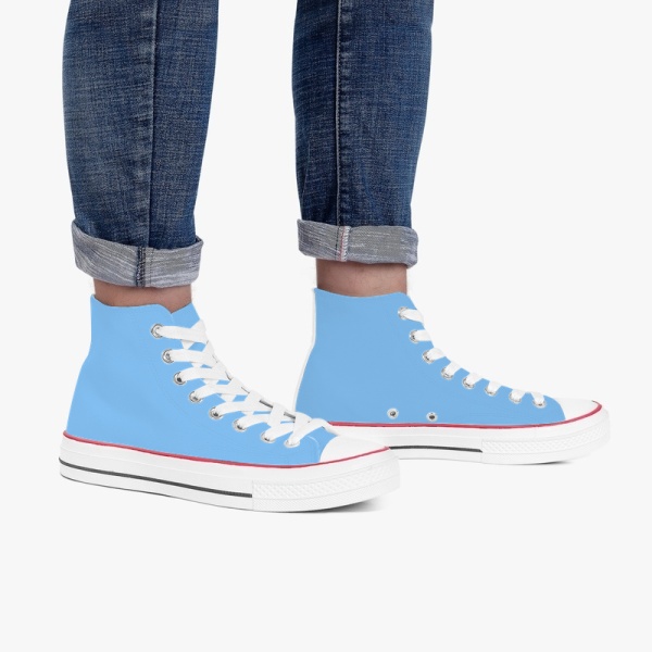 Clear Sky Men's High Top Canvas Shoes