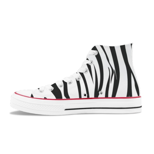 Zebra-stripe High Top Canvas Shoes
