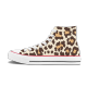 Animal Leopard Sneaker  Custom High Top Canvas Shoes White