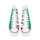 Tri-Panel  Platform Zebra Green   High Top Canvas Shoes   For Men/ Women  Fashion Sneakers