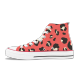 Animal  Leopard Red High Top Canvas Shoes White