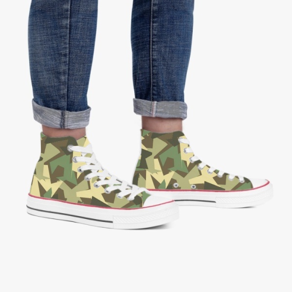 Hybrid Camo High Top Canvas Shoes Mens Womens  Sneakers Comfortable