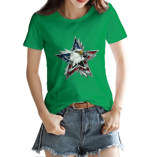 Flag Eagle Star Custom Women's T-shirt Green