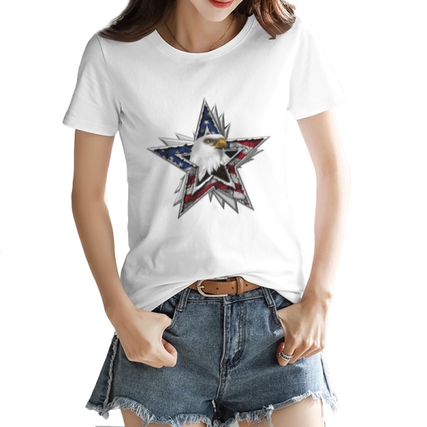 Flag Eagle Star Custom Women's T-shirt White